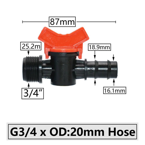 4/8/10/12/16/20/25mm Hose Barbed Mini Valve Garden Tap Barb Connectors