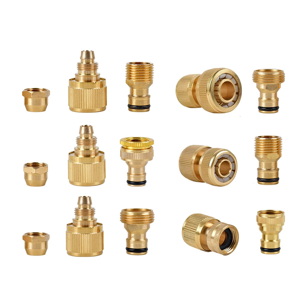 1/2 3/4"  Thread Quick Connector Brass Garden Watering Adapter Drip