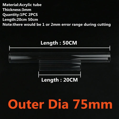 1~2PCS O.D 3mm~110mm High Transparent Acrylic Tube Fish Tank Aquarium