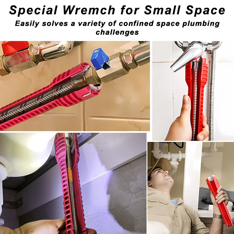 8 In 1 Flume Wrench Plumbing Installation Wrench Anti-slip Kitchen