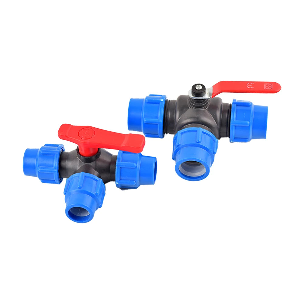 20/25/32/40/50mm PVC PE Tube Tap Water Splitter Plastic Quick Valve