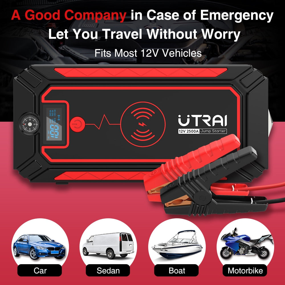 Utrai 2500a Jump Starter 24000mah Power Bank Battery Charger 10w